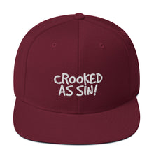 Load image into Gallery viewer, Crooked as Sin! Classic Snapback Hat
